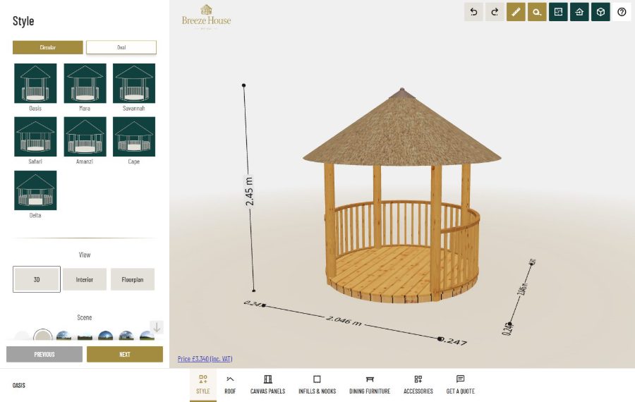 Breeze House 3D configurator
