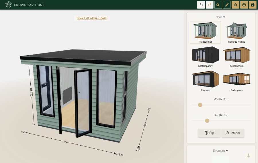Crown Pavilions 3D configurator