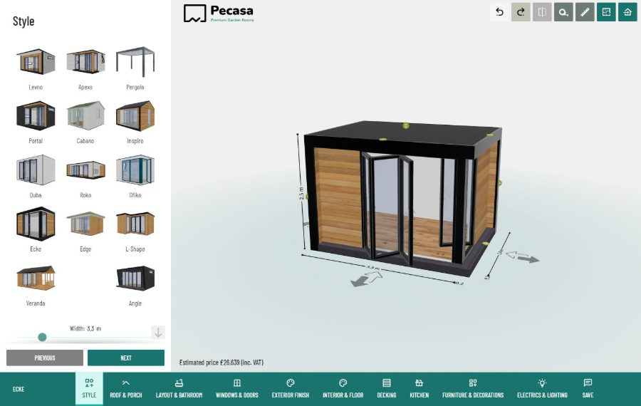 Pecasa 3D configurator