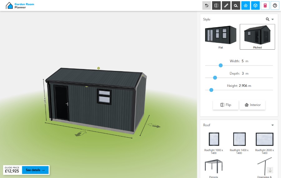 Steel Sheds Planner 3D configurator