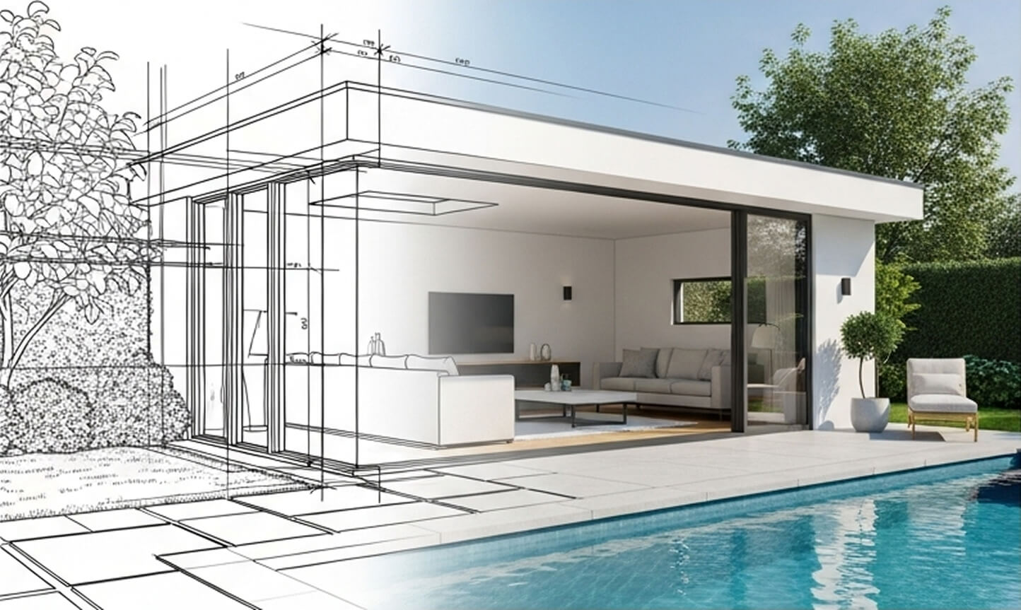 Modern slatted fence design background